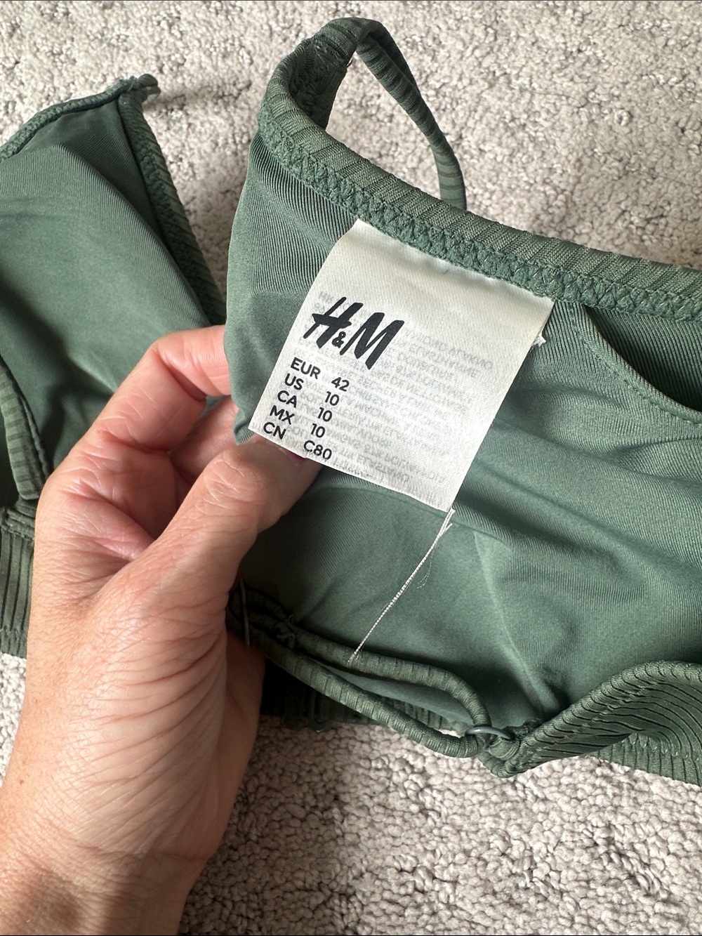 H&M Ribbed Green Bikini Set - Picture 4 of 4